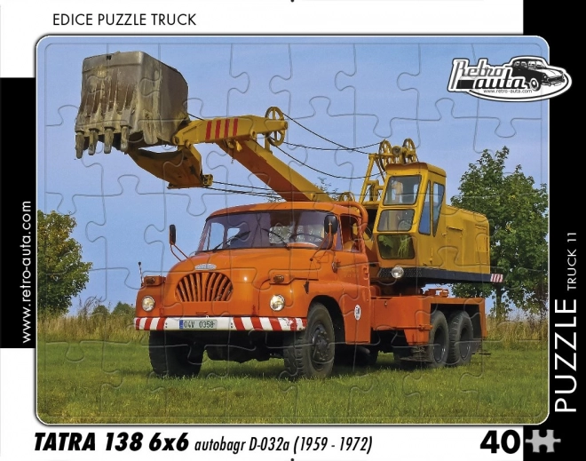 Retro puslespil Tatra 138 6x6 Autobagr 40 brikker