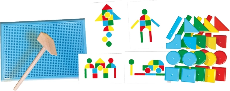Farverige geometriske former til mosaikker og billeder