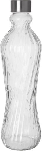 Glasflaske med metalkrue-låg 0,98 l