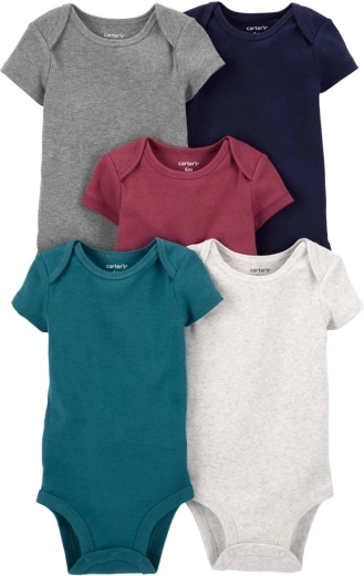 Carter's babybody med kuverthals og korte ærmer, 5 stk. (str. 56)