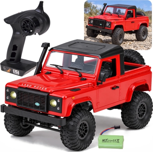 Radiostyret terrænmodel Land Rover Defender Pickup 4x4 i målestok 1:12