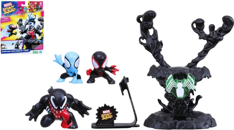 Spider-Man og Miles Morales vs. Venom – gummifigurer med affyrer