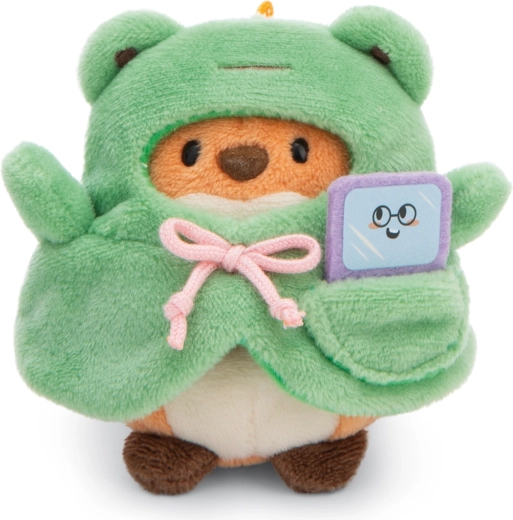 NICI MyMochi ræven Geeks i frø-kostume med mini-videospil – plyssæt 3 i 1, 8 cm