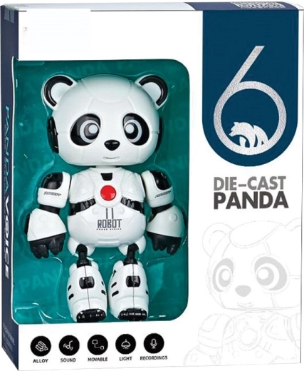 Interaktiv talende panda 12 cm med lysende øjne
