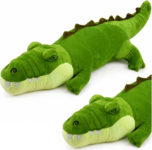Realistisk grøn plyskrokodille 70 cm - 1 stk.