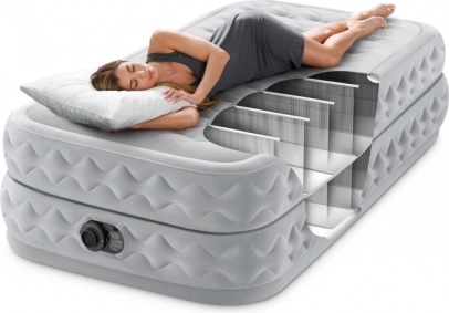 Oppustelig seng Dura-Beam Twin med integreret pumpe