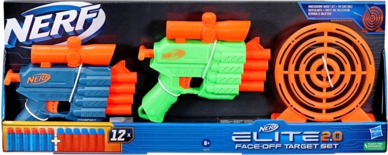 Nerf Elite 2.0 Face-Off sæt med mål og 2 blastere