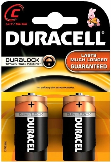 Alkaliske batterier C 1,5 V DURACELL Basic, 2 stk.
