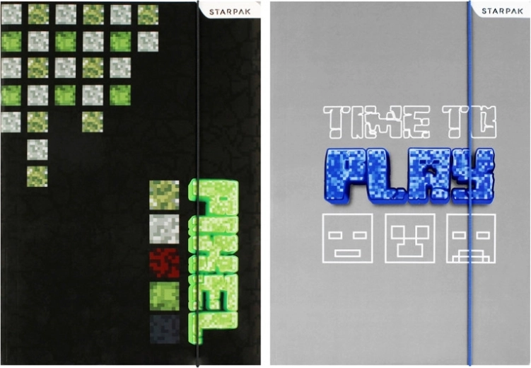 Omslag til A4-hæfter Minecraft Pixel - 1 stk.