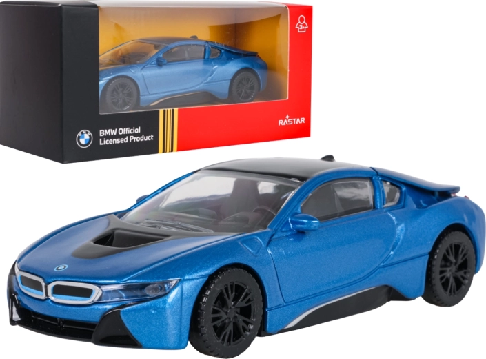 BMW i8 RASTAR-metalmodel i målestoksforhold 1:43, blå