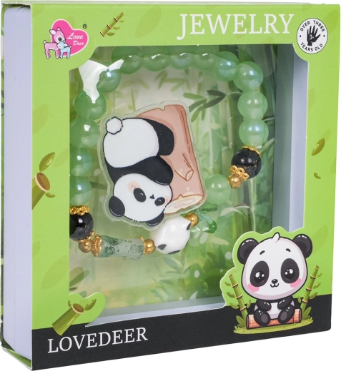 Børnesmykkesæt Panda grøn