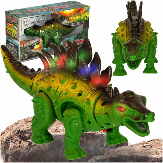 Interaktiv stegosaurus på batterier med lys og lyde