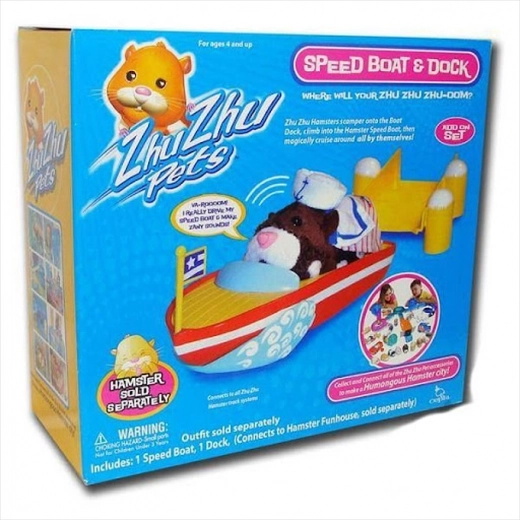 ZHU ZHU PETS motorbåd med havn til interaktive hamstre