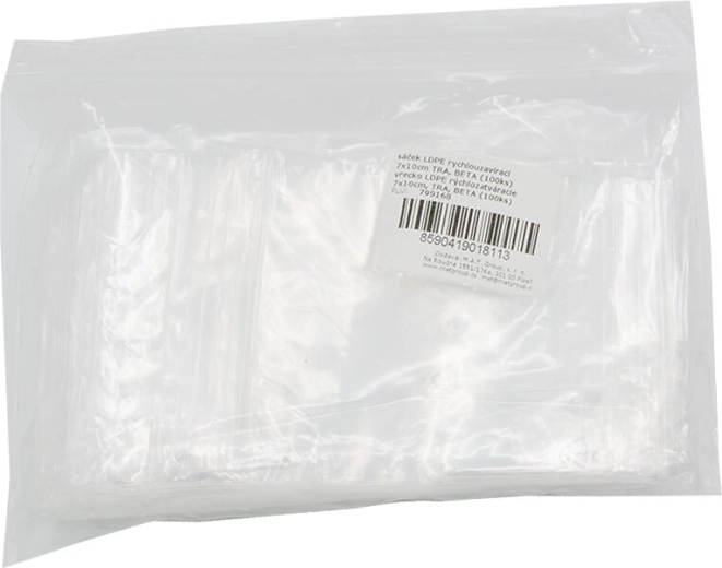 LDPE-poser med lynlåslukning 7 × 10 cm, transparente (100 stk.)