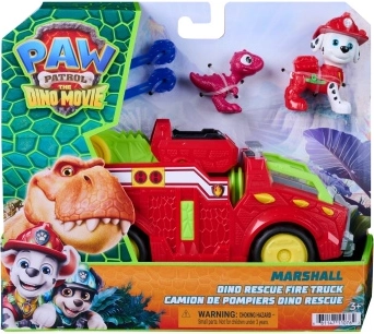 Paw Patrol: Dinosaurfilmen – Marshalls brandbil Dino Rescue med figurer og projektiler