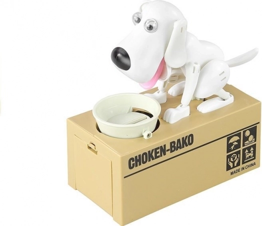 Hvid hunde-sparebøsse