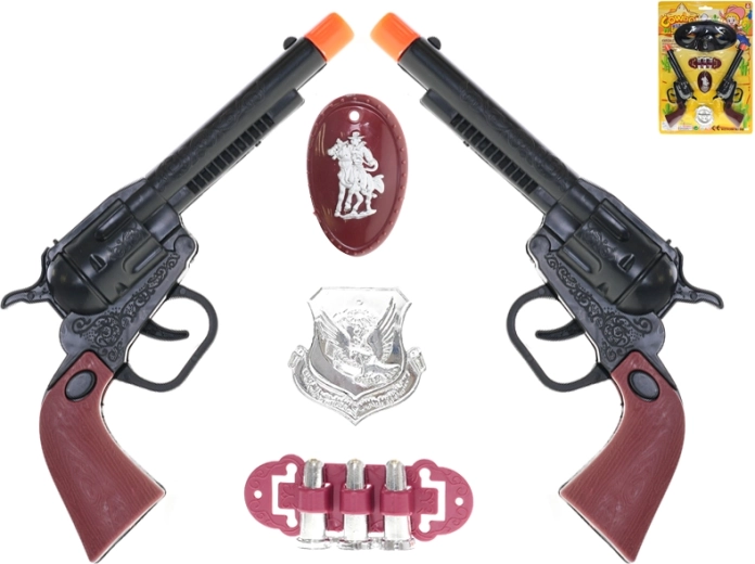 Cowboysæt med 2 pistoler 20 cm med tilbehør