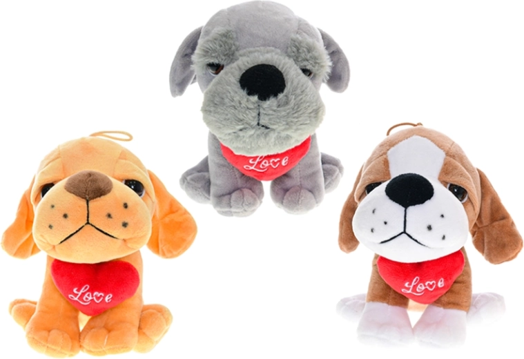 Plys­hund med hjerte Love 15 cm