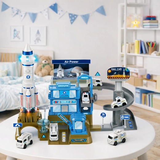 Raketten starter med lys og lyde