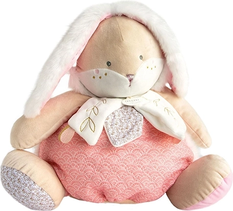 Doudou lyserød kanin med opbevaringsrum til pyjamas 38 cm