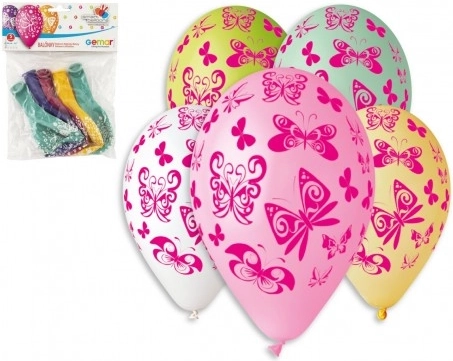Oppustelige balloner Sommerfugle 5 stk