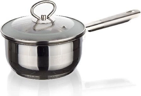 Rustfri stålsaucegryde med glaslåg 16 cm, 1,5 l MATTE New Line til induktion