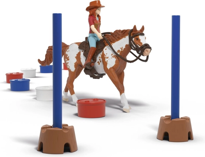 Træning i barrel racing og arbejde med forhindringer