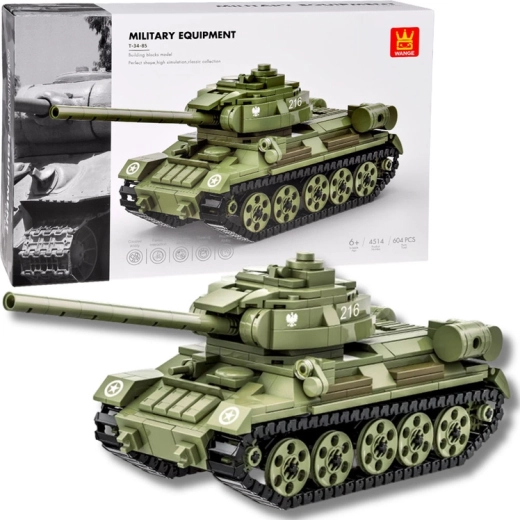 Byggesæt af T-34-85 tank med 604 klodser