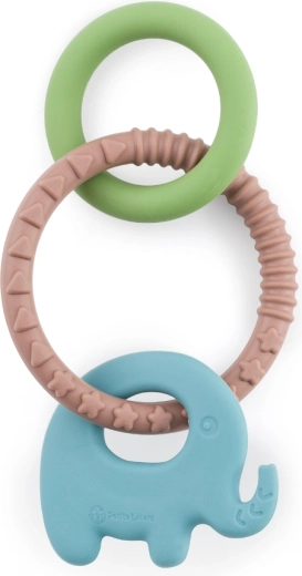 Silikone-bidering Petite&Mars Elefi Velvet Latte 0m+