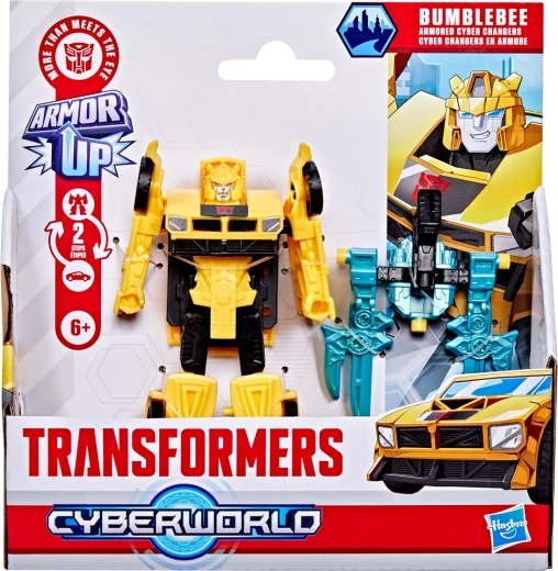 Transformers CYBERWORLD Bumblebee – actionfigur med rustning og 2-trins transformation