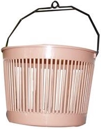 Rund kurv til tøjklemmer med ophængsøje 20 × 15 cm, plast, mix af farver