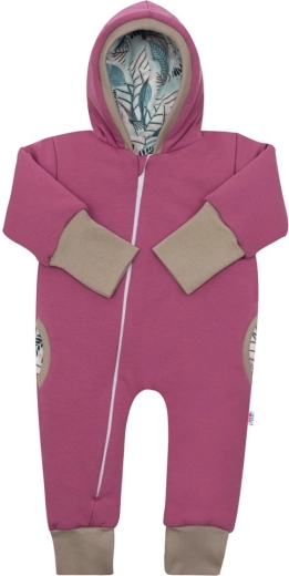 Foret forårsoverall med hætte New Baby Spring rosa-lilla