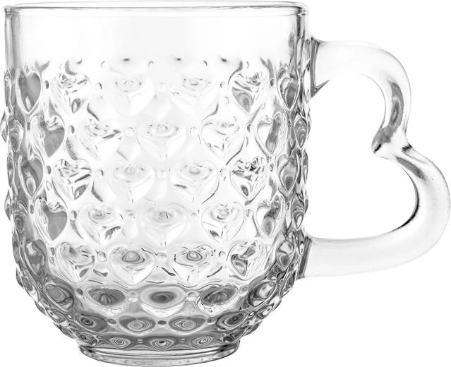 Altom Design glaskrus med hjerte-dekor 310 ml