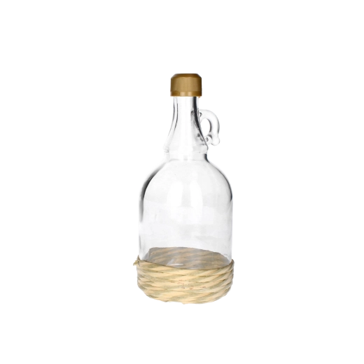 Glasgalon 0,5 l med hank i flet med skruelåg