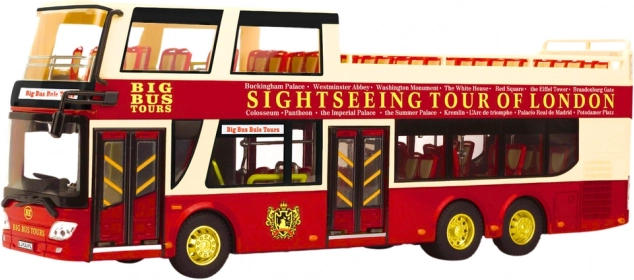 Metal dobbeltdækker sightseeingbus 1:42 rød
