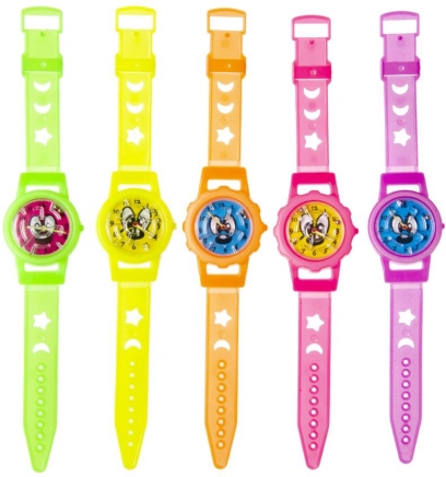 Børneur i neon med kuglelabyrint, justerbar rem 20 cm
