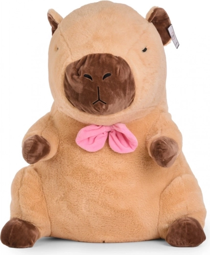 Plys capybara med lyserød sløjfe 66 cm