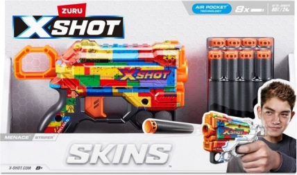 X-Shot SKINS MENACE affyrer (8 pile) mønster Striper