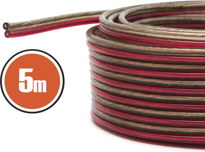 Højttalerkabel uden ilt 2 × 1,0 mm², 5 m