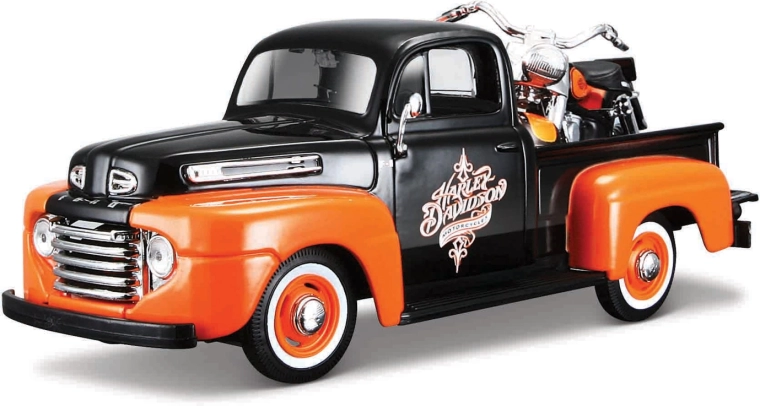 Maisto Harley-Davidson Custom 1948 Ford F-1 pick-up med 1958 FLH Duo Glide 1:24