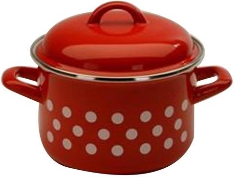 Emaljeret gryde med låg 24 cm, 7 l Rød prik
