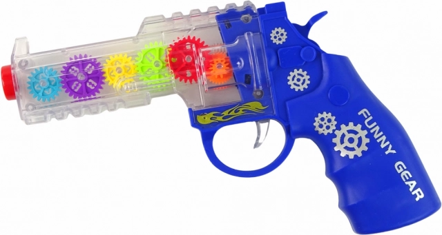 Pistol med farverige lys og lyde blå