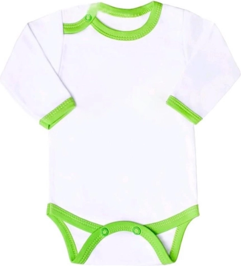 New Baby babybody med grøn kant