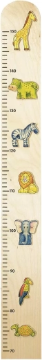 Børne-målepind i træ med zoo-dyr 90 cm