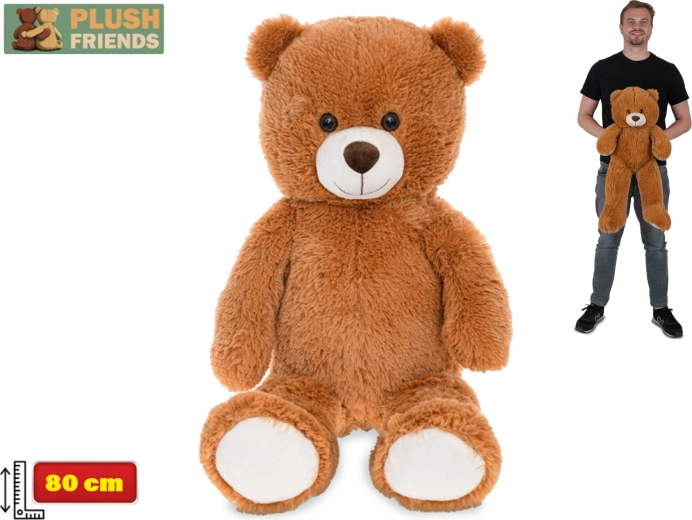 Plys­bamse Plush Friends 80 cm – mørkebrun