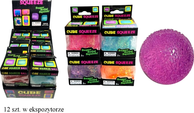 Sensorisk antistress-gelbold med glimmer