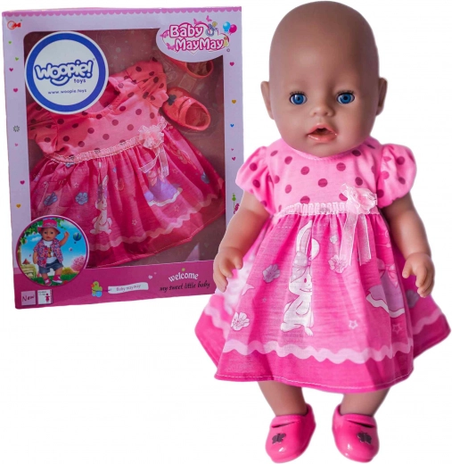 Woopie Royal lyserødt tøj til dukke med kanin 43–46 cm