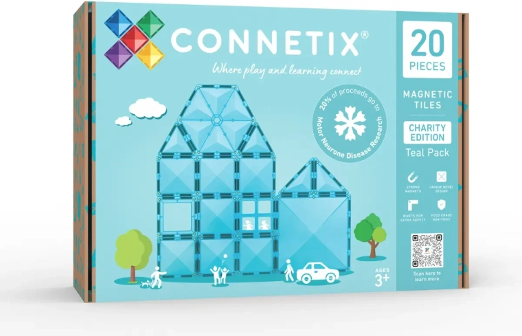 CONNETIX velgørenhedssæt med turkise magnetiske dele – 20 dele