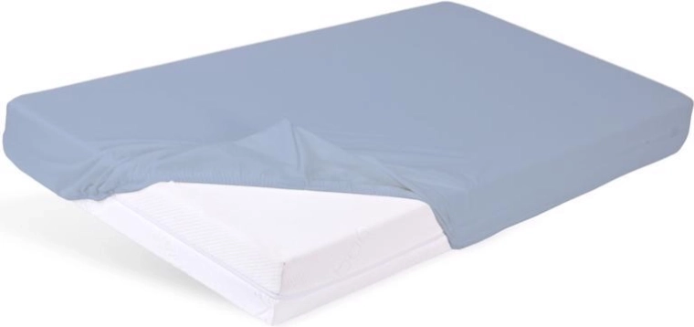 Babymatex vandtæt lagen med elastik Bamboo lyseblå 60 × 120 cm