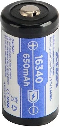 Format 16340 / R-CR123 og kapacitet 650 mAh